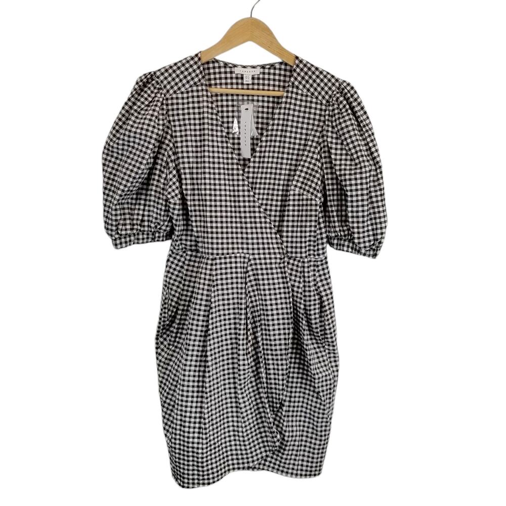 Topshop Black and White Checkered Mini Dress